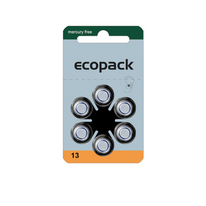 EcoPack Varta Hörgerätebatterien - P13 orange PR48 - (6er Blister)