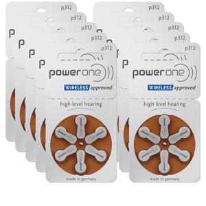 Power One P312 braun Hörgerätebatterien Varta (60er Pack - 10x 6er Blister)