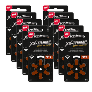 XX-Treme Longlife Extra 60x Hörgerätebatterien -312 braun PR41-(10x 6er Blister)