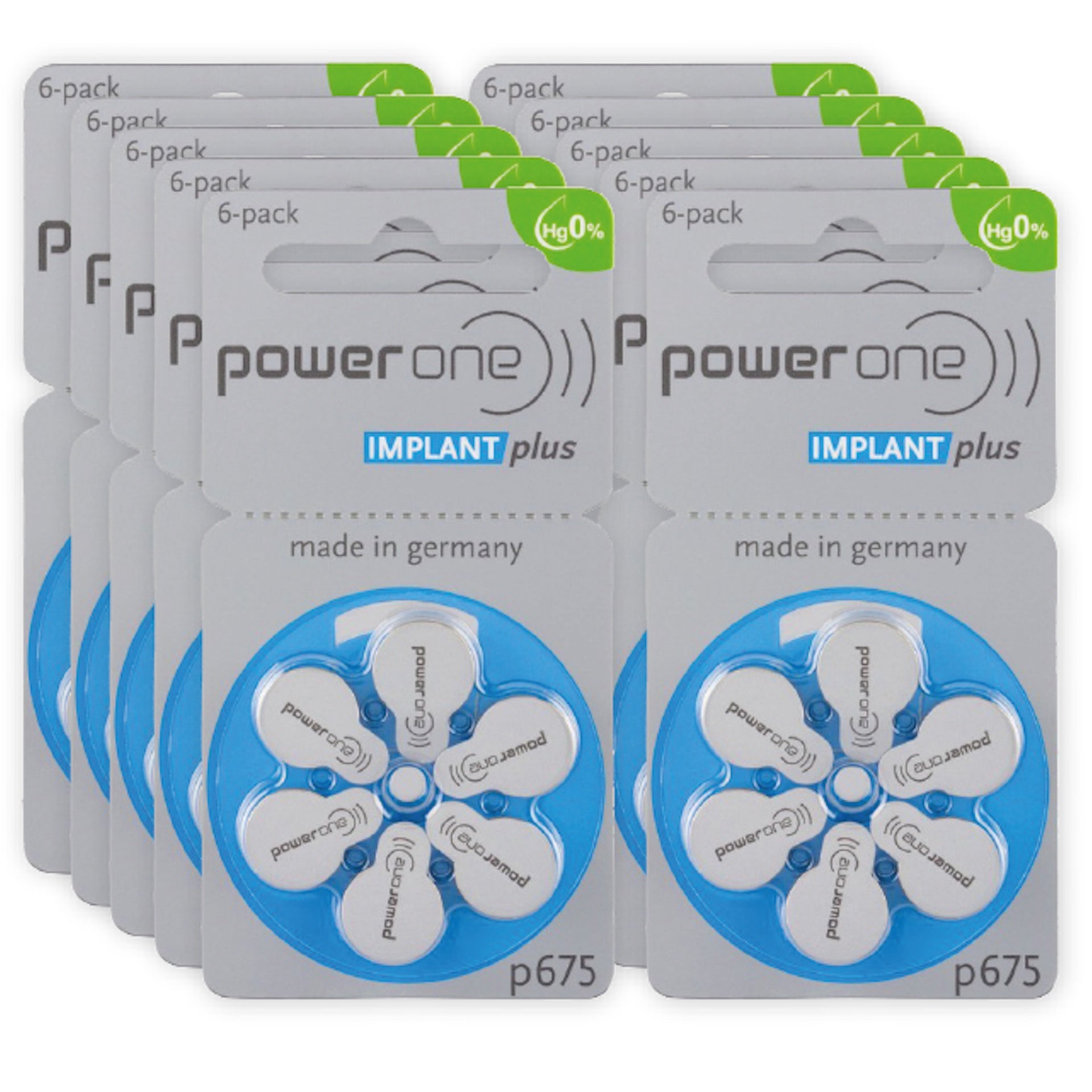 Power One p675 Premium Hörgerätebatterien 60er Pack haben eine sehr stabile Leistung und extrem lange Laufzeit 